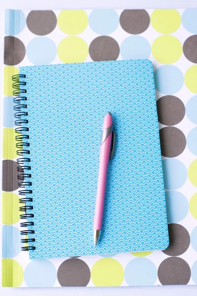 stock image Brightly colored notebook, folder and pe