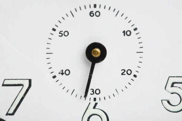 Close-up de cara de relógio de alarme analógico antigo . — Fotografia de Stock
