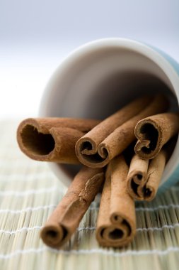 Cinnamon sticks in a cup. clipart