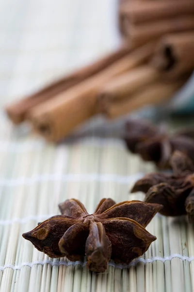 Aniseed and cinnamon. — Stock Photo, Image
