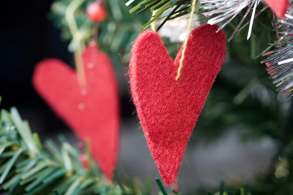Kalp şekli Noel süsleri — Stok fotoğraf