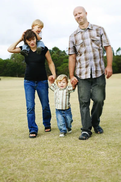Happy family outdoors. — Stock Photo, Image