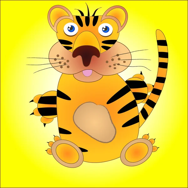 Funny tiger — Stock Vector