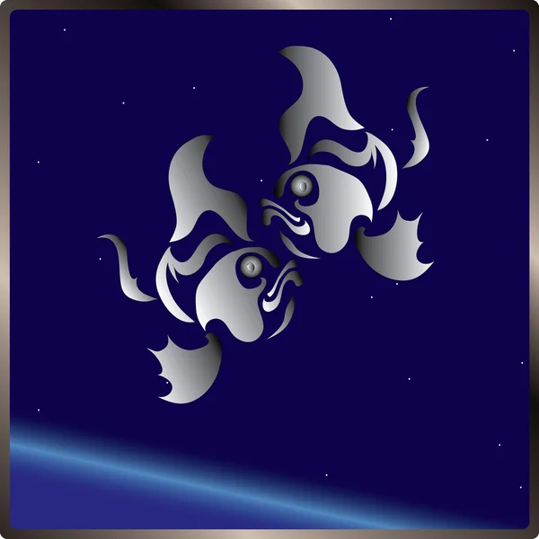 Poissons signe zodiaque — Image vectorielle