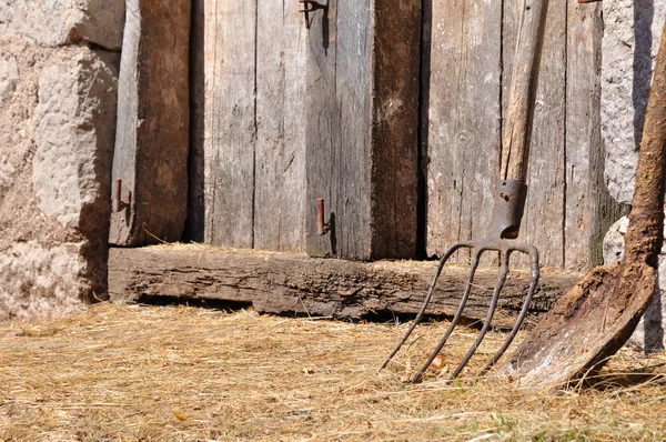 stock image Pitchfork and shovel