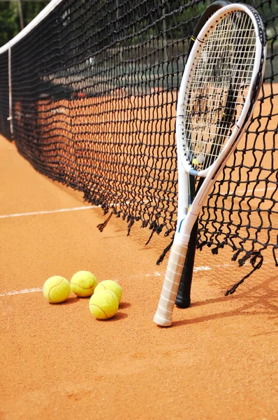 Tennis rackets and balls — Stock Photo, Image