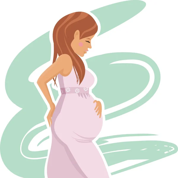 Ragazza incinta — Vettoriale Stock