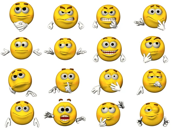 16 emoticons — Stockfoto