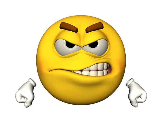 Emoticon zangado — Fotografia de Stock
