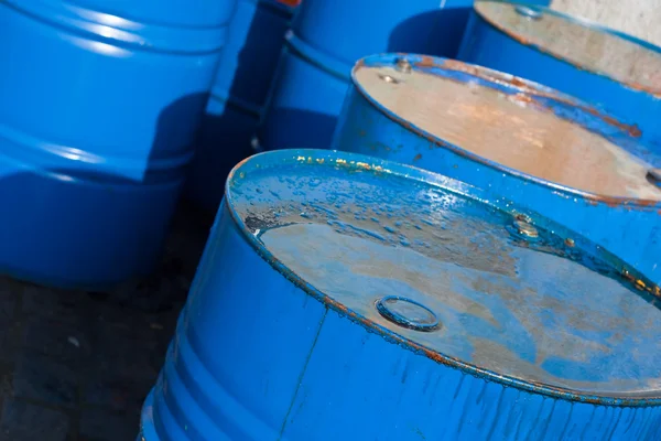 Blue oil barrels (1) — Stock Photo, Image