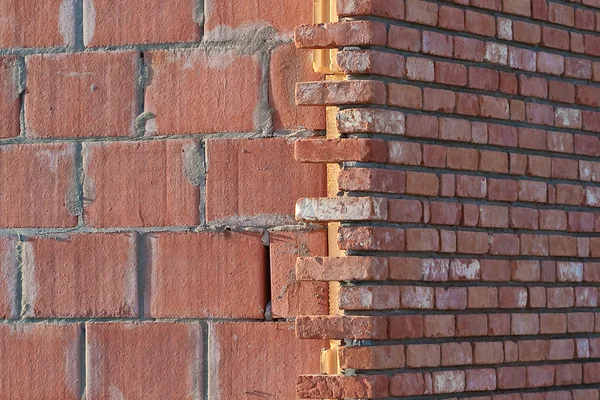 Construção de parede de tijolo — Fotografia de Stock