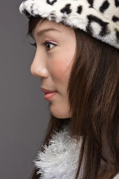 Moda asiática beleza no perfil — Fotografia de Stock