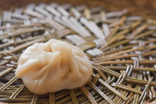 stock image Dumpling on bamboo