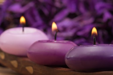 Purple toned candles clipart