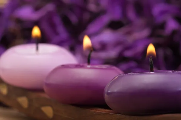 Purple toned candles — Stock Photo, Image