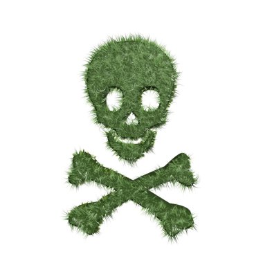 Grass skull and cross bones symbol clipart