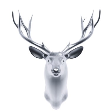 Silver deer head clipart