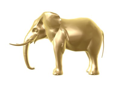 Golden elephant clipart