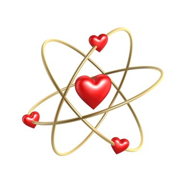 Love heart atom structure clipart