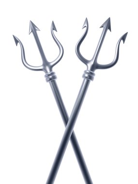 Silver trident cross clipart