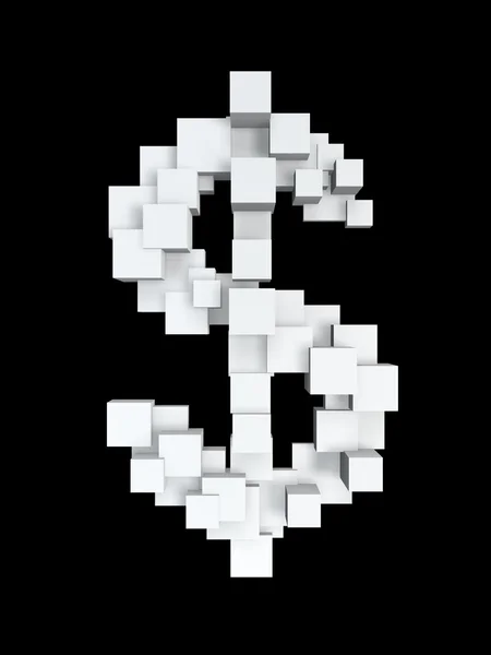Dólar pixel caja símbolo — Foto de Stock