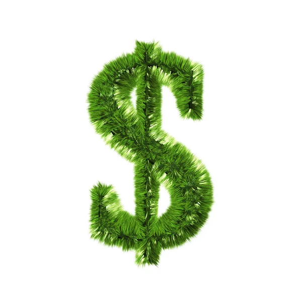 Gräs dollar symbol — Stockfoto