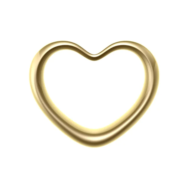 Anel de coração de amor dourado — Fotografia de Stock