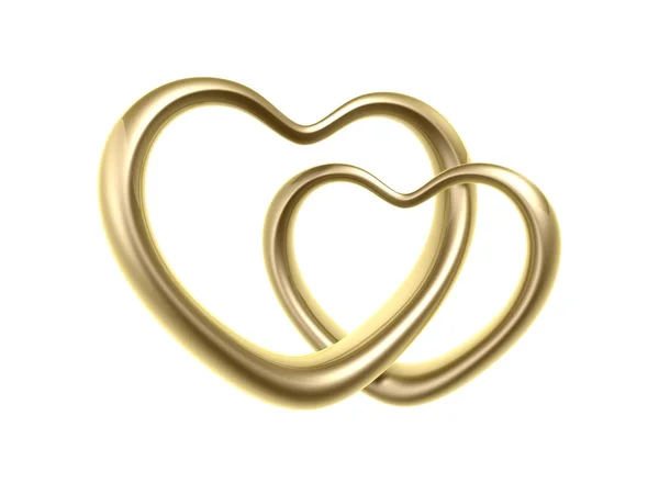 stock image Golden love heart rings