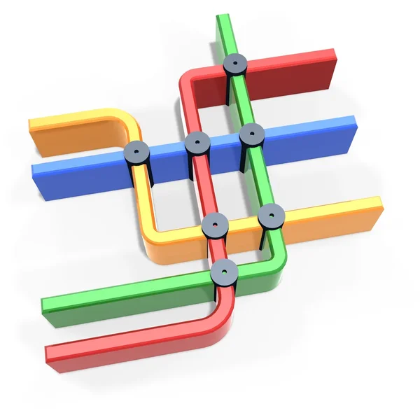 Colorful metro map symbol — Stock Photo, Image