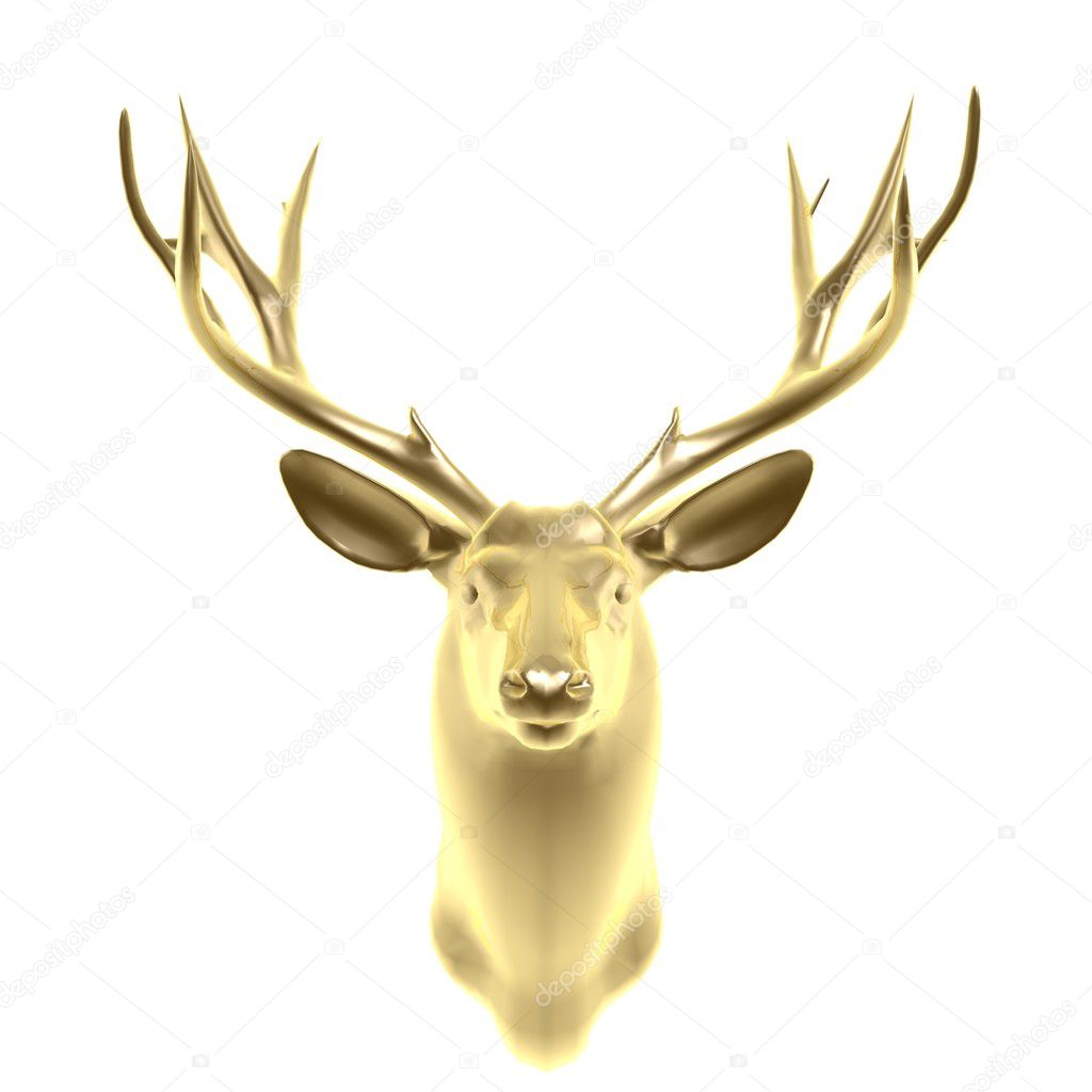 Golden deer head