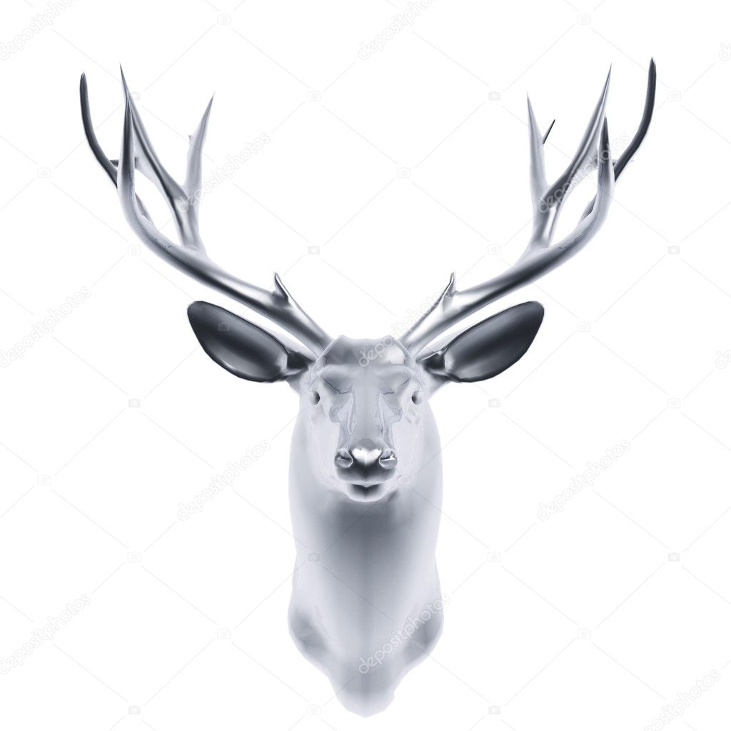 Silver deer head