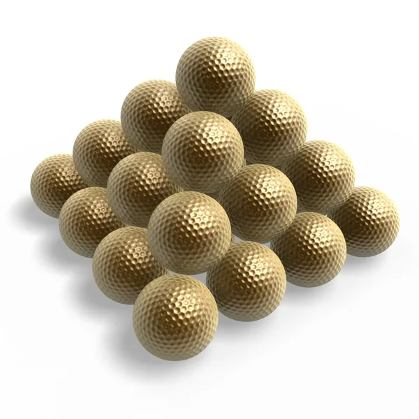 Golf bal piramide — Stockfoto