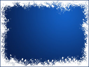 Blue snow frame clipart