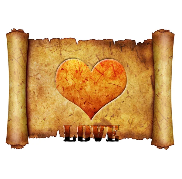 stock image Love heart scroll