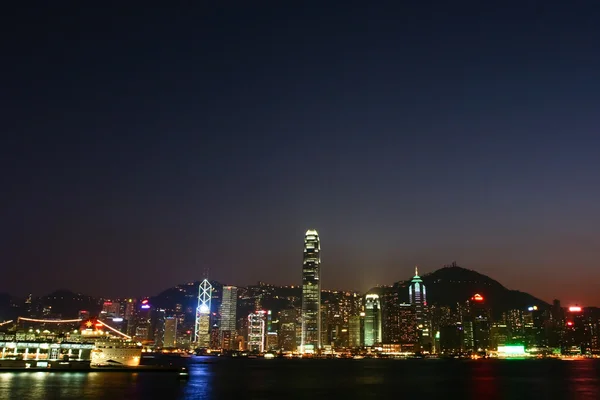 Νυχτερινή σκηνή στο Χονγκ Κονγκ. — Φωτογραφία Αρχείου