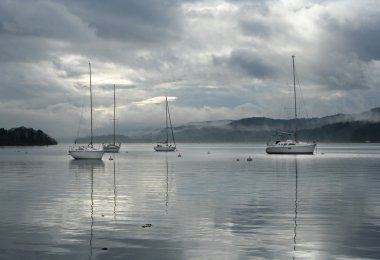 Sailing boats on Windermere clipart
