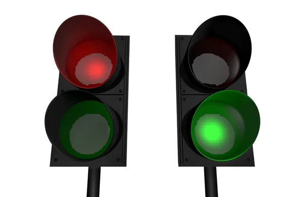 Rött ljus, grönt ljus — Stockfoto