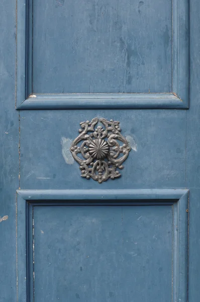 Manopola porta blu — Foto Stock