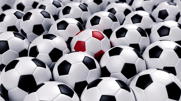 Grupo de bolas de futebol — Fotografia de Stock