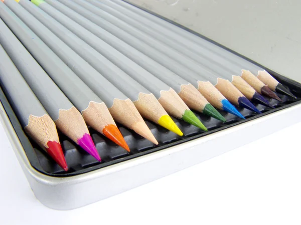 12 кольорові олівці — стокове фото