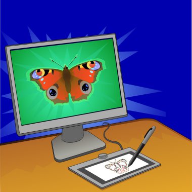 Butterfly computer design clipart