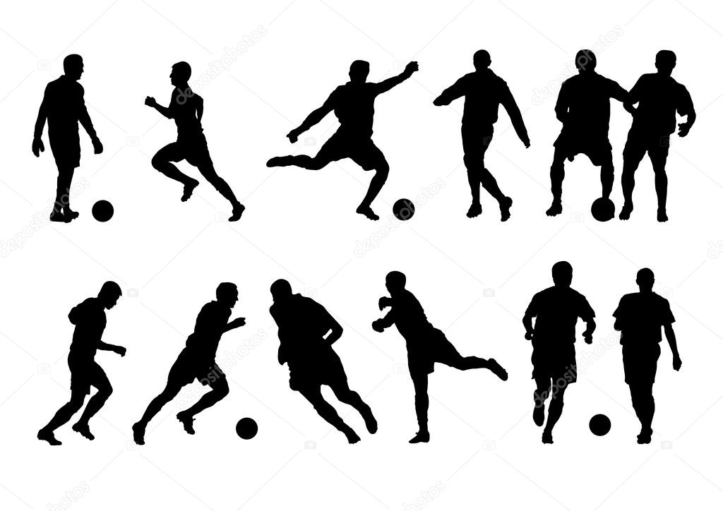 Football players silhouette