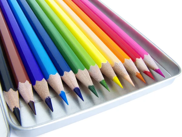 12 crayons de couleur — Photo