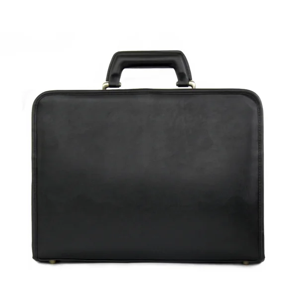 Black leather briefcase — Stock Photo, Image
