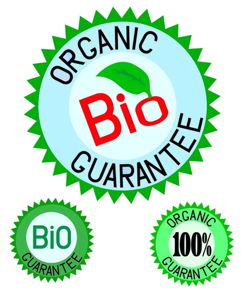 Organisk & bio färgglada etikett set — Stock vektor