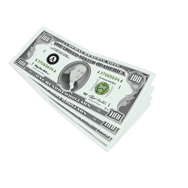100 доларів банкноти ізольовані — стоковий вектор