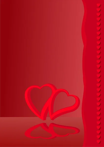 赤いバレンタイン カード — ストックベクタ
