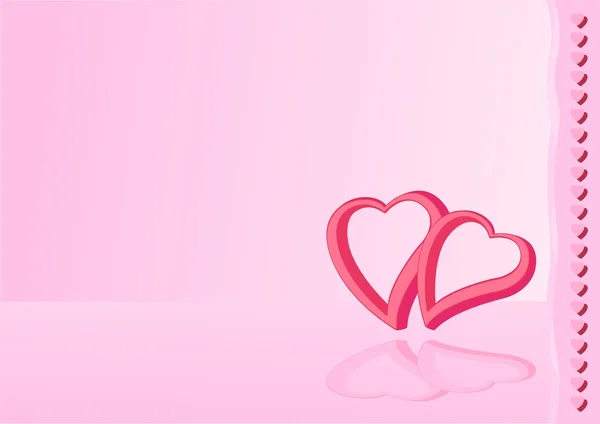 핑크 발렌타인 카드 — 스톡 벡터