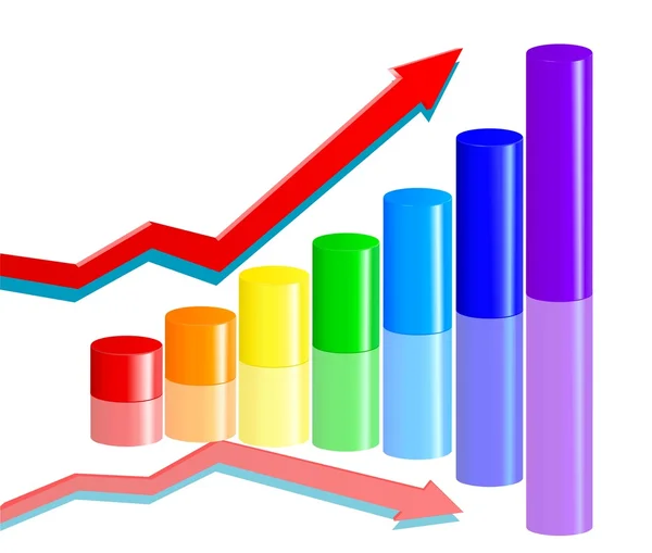 Diagrama de negócios do arco-íris —  Vetores de Stock