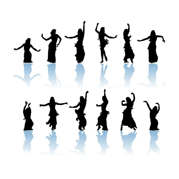 Woman dancers silhouette — Stock Photo, Image